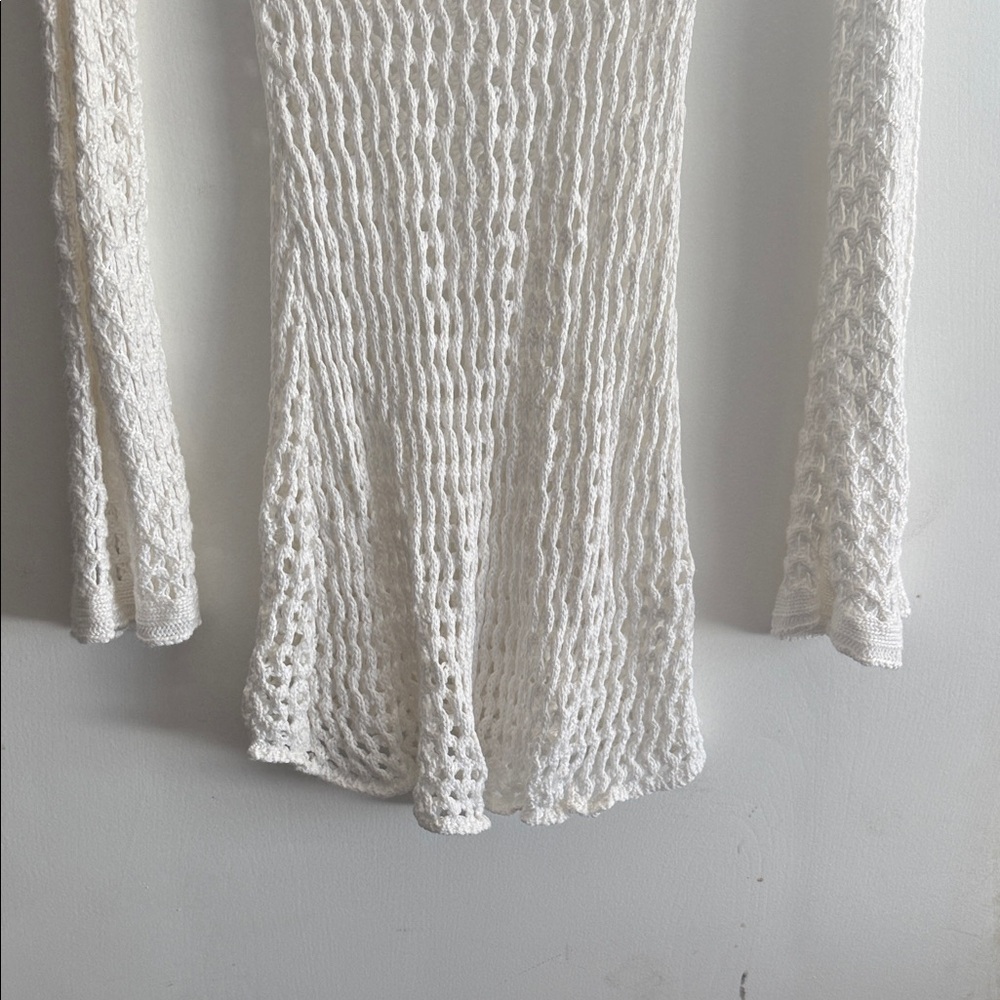 ViX Paula Hermanny Size Small Belle Crochet Knit Long Sleeve Cover-Up Women Swim - Picture 5 of 16